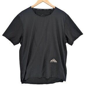 Nike Trail Shirt Mens Black Dri Fit Long Sleeve Ripstop Lightweight Stretch Sz M
